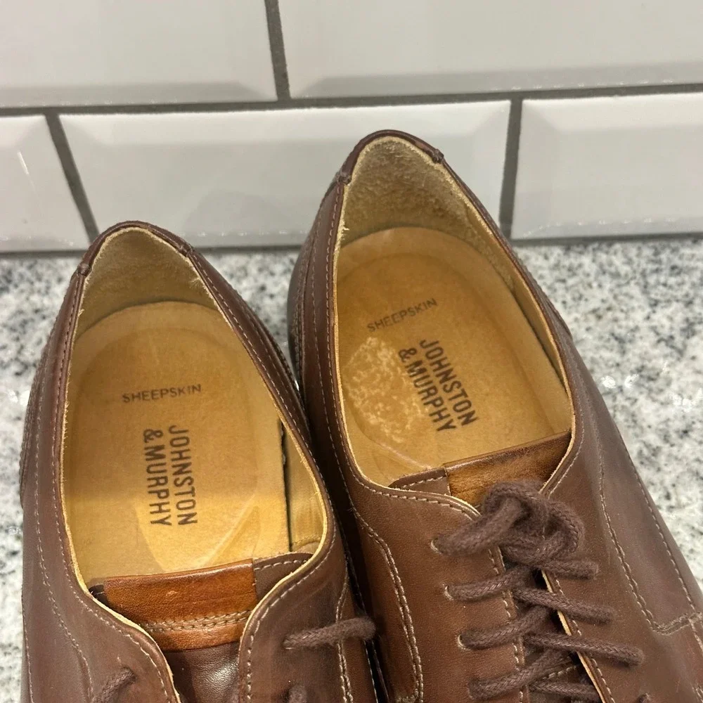 Johnston & Murphy Brown Leather Oxford Dress‎ Shoes Mens Sz 11.5